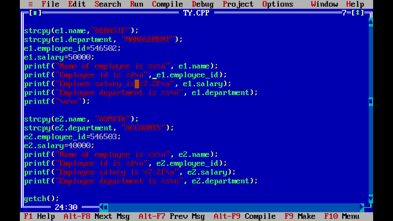 Program to demonstrate typedef