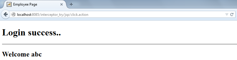 Figure: next.jsp after 3 second wait timing of wait.jsp