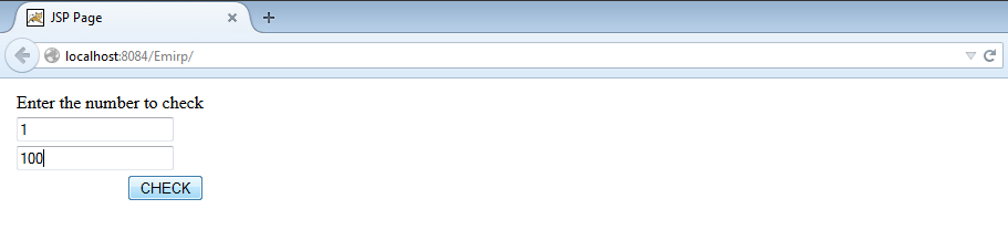 Figure : enter two numbers for list of emirp numbers