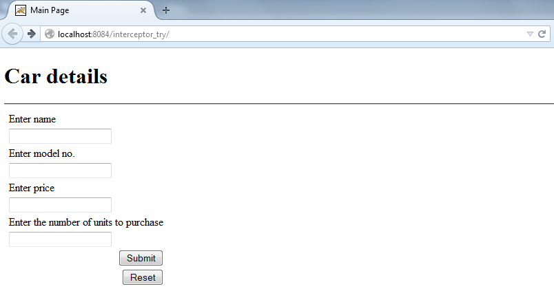 Figure: First run of application