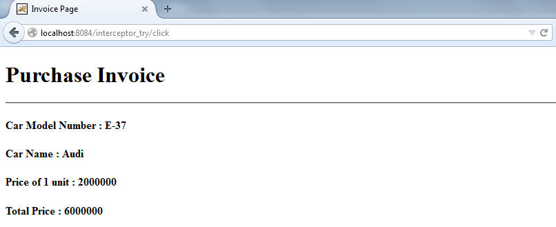Figure: next.jsp page after calculation of payable amount