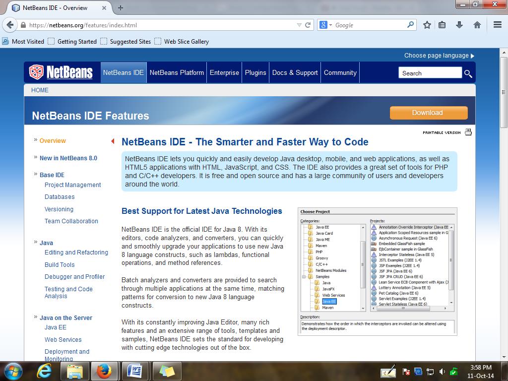 Snapshot: NetBeans editor
