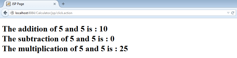 Figure : Result page (result.jsp)