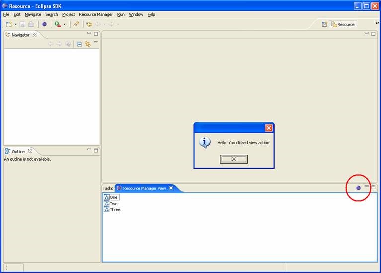 Eclipse Plugin Testing New Action