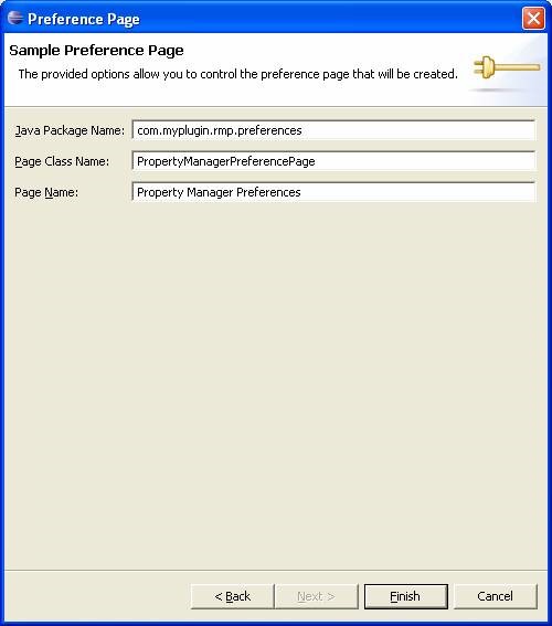 Eclipse Plugin Sample Preference Page.