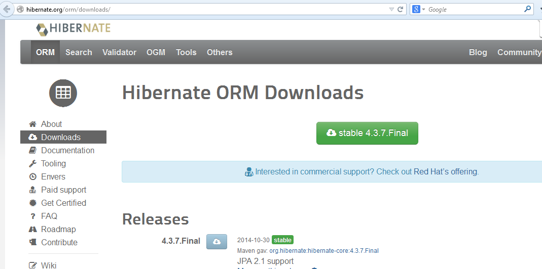 Fig - Download Hibernate