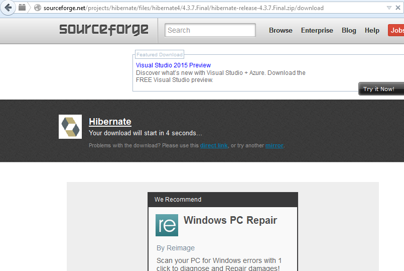 Fig - Downlad Hibernate