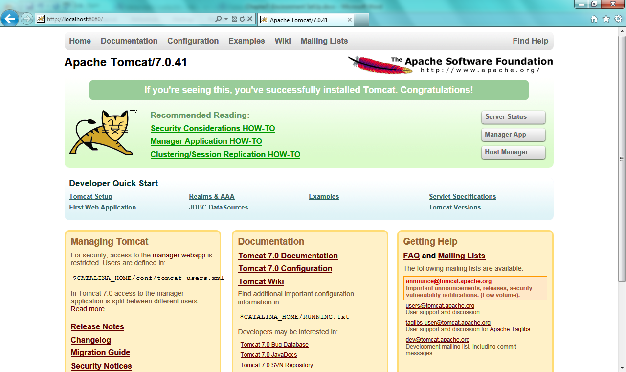 Fig - Verify apache tomcat