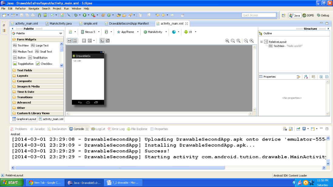 Graphical layout of Android Drawable example